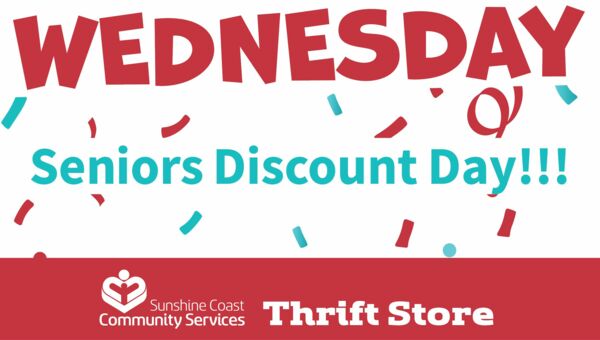 Seniors Discount Day 25% Off (Gibsons Thrift Store)